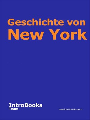 cover image of Geschichte von New York